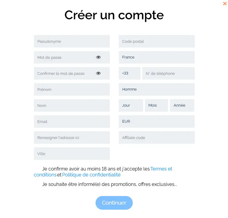 Sloty Casino registration process